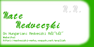 mate medveczki business card